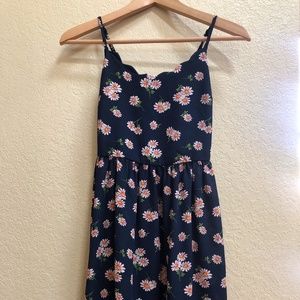 Xhilaration Dark Navy Floral Skater Dress